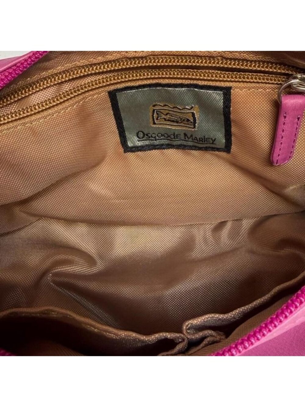 Osgoode Marley Pink Leather Crescent Shoulder Bag Purse Y2K Hobo Casual Vibrant - Picture 5 of 8